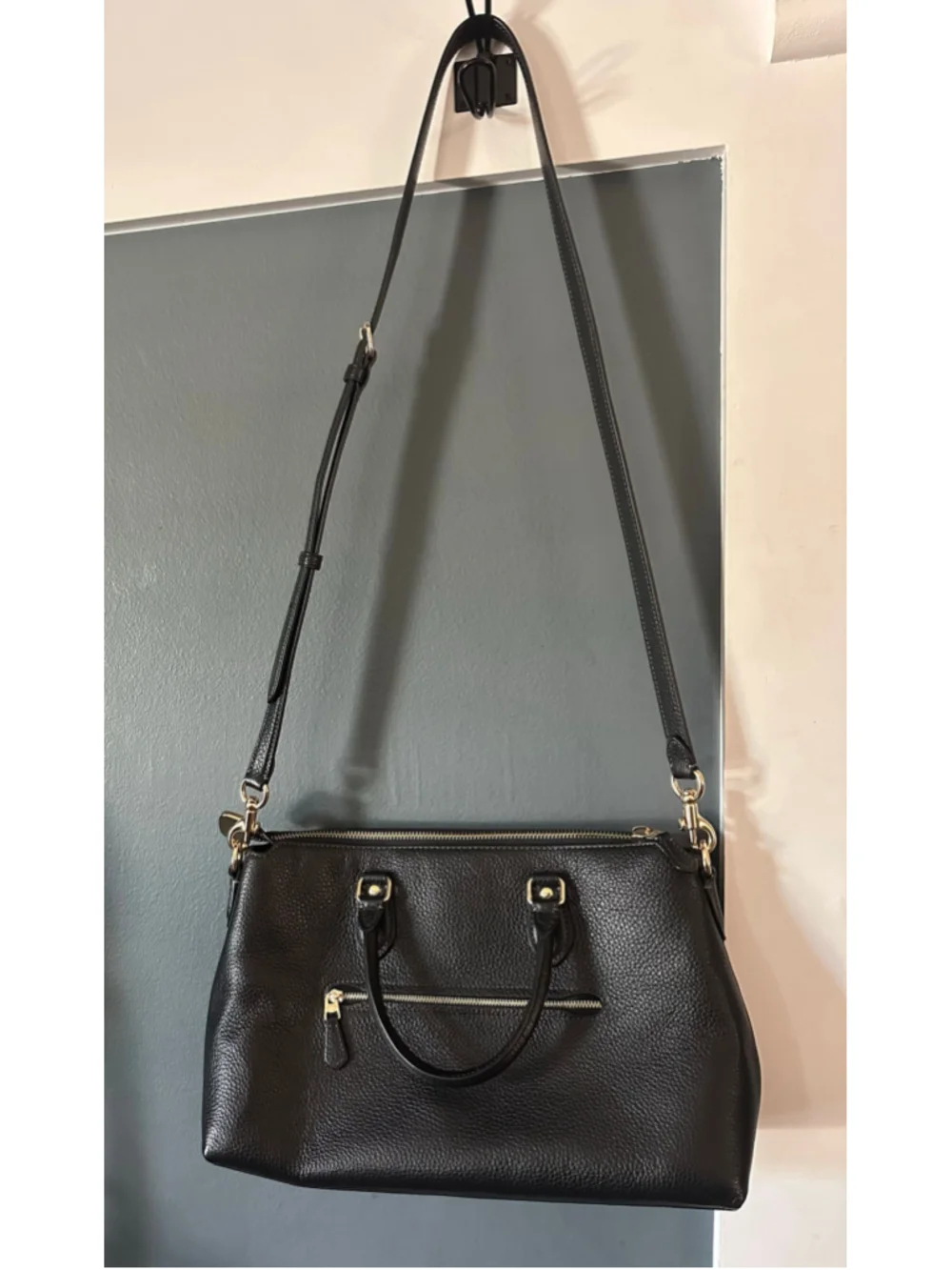 Women's Coach Black Leather Satchel Handbag